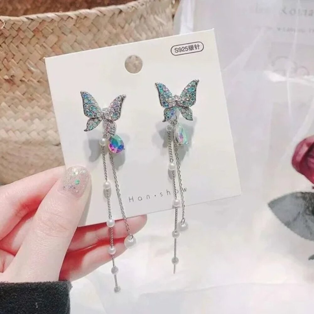 Silver Butterfly Earrings